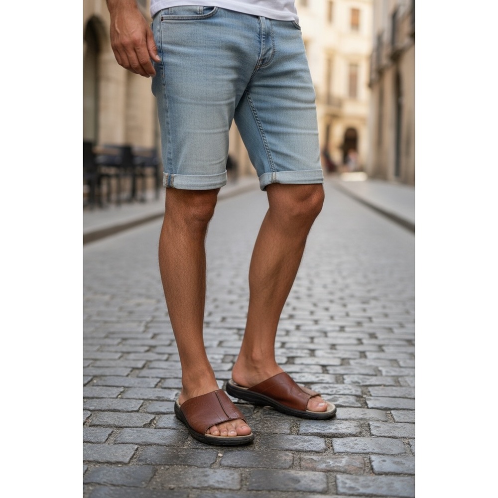 Mens Leather Slide Sandals Casual Comfortable Slip On‎ Shoes Size 12M